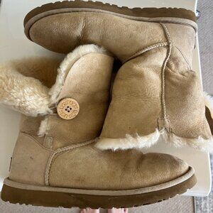 Cream Bailey Button UGG Boots